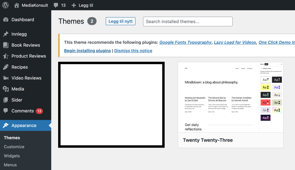 Hvordan velge eller bytte WordPress Theme